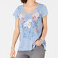 Style & Co Women's Graphic Print Top Blue Size PS