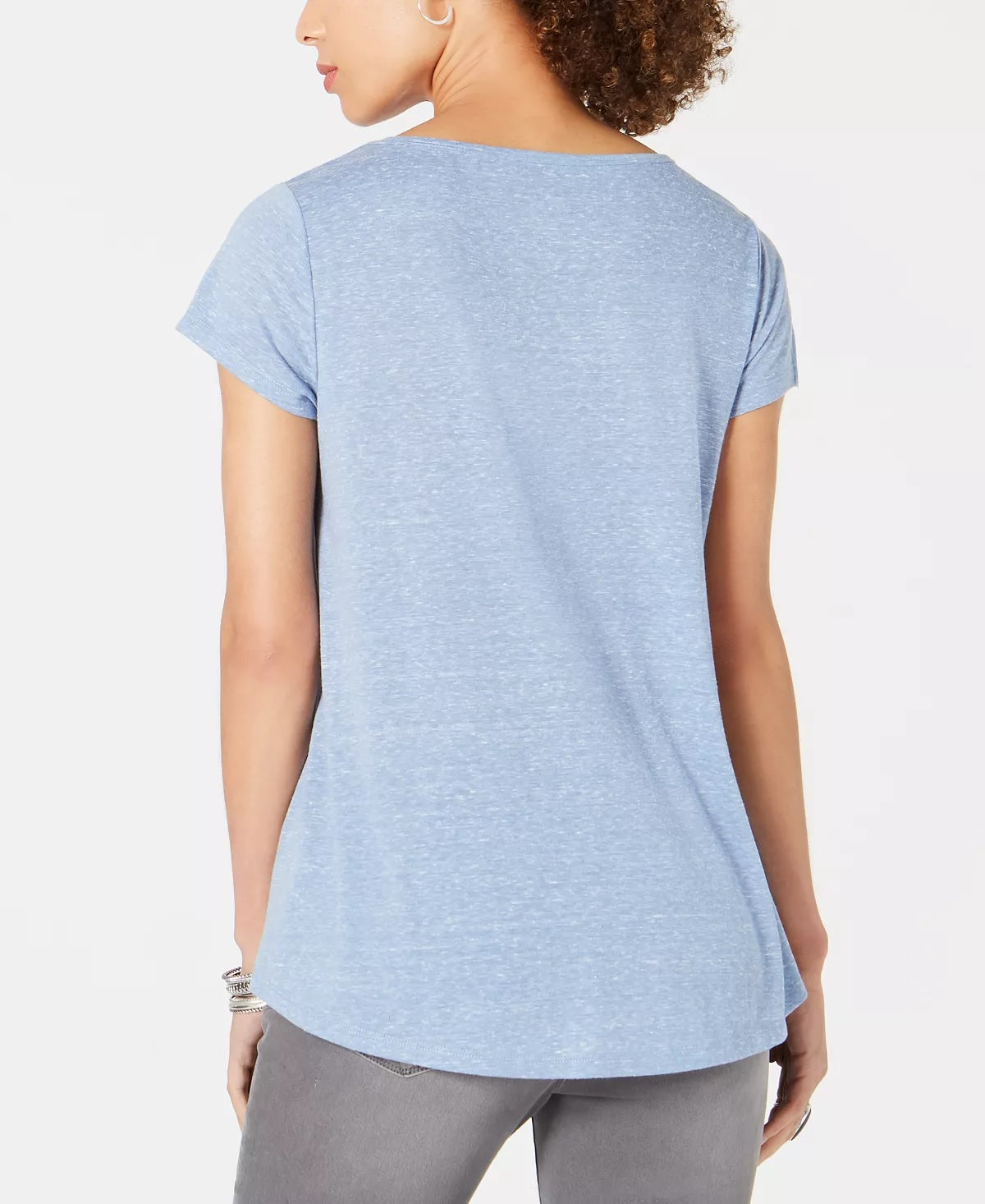 Style & Co Women's Graphic Print Top Blue Size PS