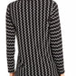 Alfani Women's Tie Printed Long Sleeve Scoop Neck Blouse Evening Top Black Size Petite Medium