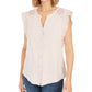 Style & Co Women's Eyelet Sleeveless Shirt Beige Size Medium