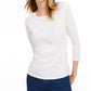 Maison Jules Women's 3/4 Sleeve Solid T-Shirt White Size X-Small