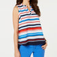 Charter Club Women's Striped Top White Size PXL