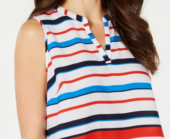 Charter Club Women's Striped Top White Size PXL