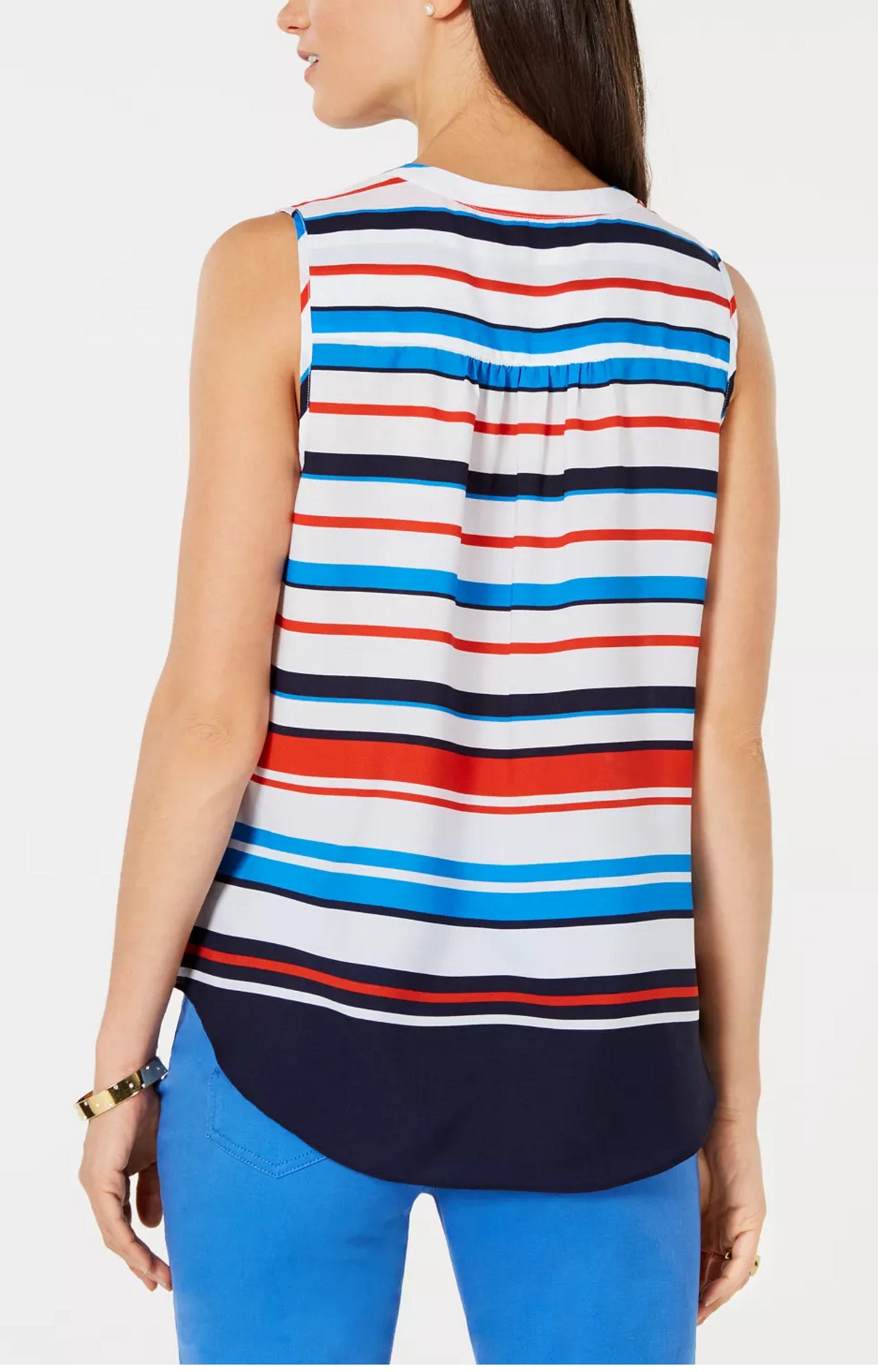 Charter Club Women's Striped Top White Size PXL