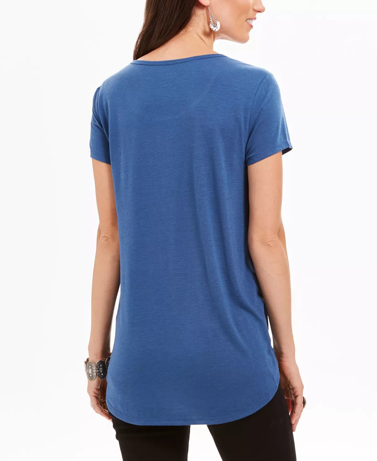 Style & Co Women's Graphic Dream Top Blue Size X-Small