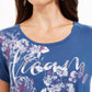 Style & Co Women's Graphic Dream Top Blue Size X-Small