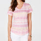Style & Co Women's Cotton Printed T Shirt Red Size PL