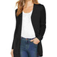 Charter Club Women's Open-Front Curved-Hem Completer Sweater Black Size Large