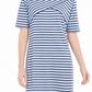Karen Scott Women's Striped Shift Dress Blue Size Small