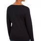 Karen Scott Women's Embellished Holiday Shirt Black Size PL