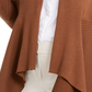 JM Collection Women's Ribbed Handkerchief Hem Cardigan Brown Size X-Large