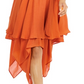 Thalia Sodi Women's Chain Strap Layered Hem Dress  Orange Size Large