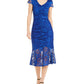 Thalia Sodi Women's Lace Flounce Hem Dress Blue Size Large