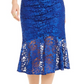 Thalia Sodi Women's Lace Flounce Hem Dress Blue Size Large