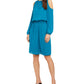 Alfani Women's Smocked Waist Cold Shoulder Dress Blue Size PXL