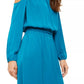 Alfani Women's Smocked Waist Cold Shoulder Dress Blue Size PXL