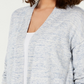 Charter Club Women's Cotton Chambray Open Front Cardigan Blue Size X-Small