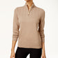 Karen Scott Women's Marled-Knit Quarter-Zip Sweater  Brown Size X-Small