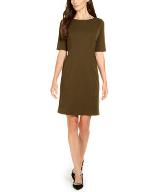 Alfani Women's Solid Sheath Dress Green Size 2 Petite