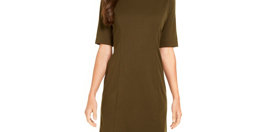 Alfani Women's Solid Sheath Dress Green Size 2 Petite