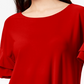 INC International Concepts Women's Petite Ruffled-Sleeve Top Red Size Small