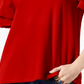 INC International Concepts Women's Petite Ruffled-Sleeve Top Red Size Small