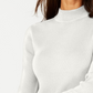 Karen Scott Women's Cotton Ribbed Mock Neck Sweater White Size PS