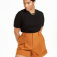 Danielle Bernstein Women's Plus Size T-Shirt Bodysuit  Black Size 1X