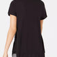 Style & Co Women's Graphic Print Handkerchief Hem T Shirt Black Size Medium