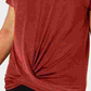 JM Collection Women's Twist-Hem Top Red Size Small
