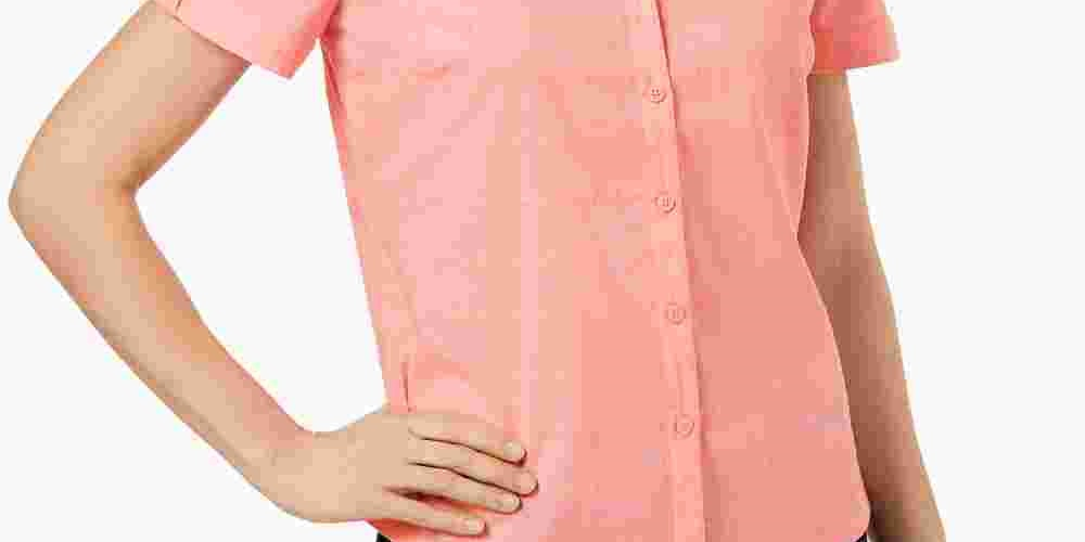 Karen Scott Women's Petite Cotton Eyelet Shirt Pink Size PS