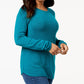 Karen Scott Women's Curved Hem Sweater Blue Size X-Small