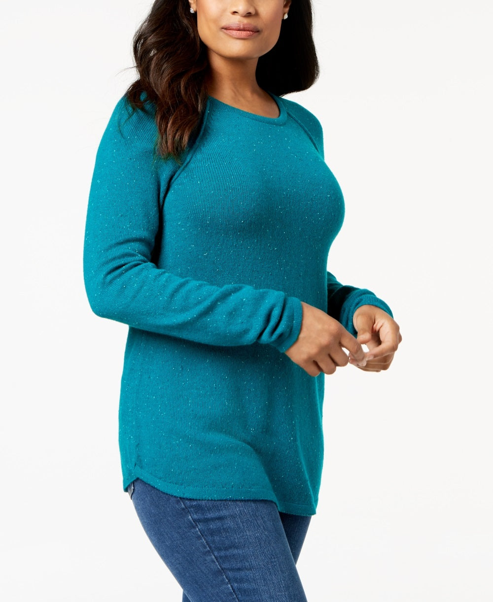 Karen Scott Women's Curved Hem Sweater Blue Size X-Small