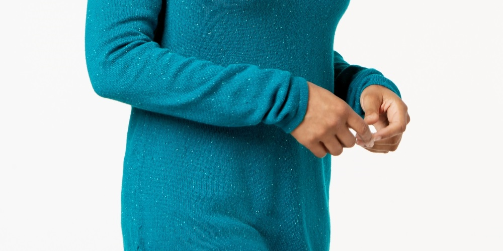 Karen Scott Women's Curved Hem Sweater Blue Size X-Small