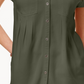 Style & Co Women's Pleated Cuffed Sleeve Top Green Size Small