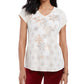 Style & Co Women's Snowflake Graphic Top Gray Size PS