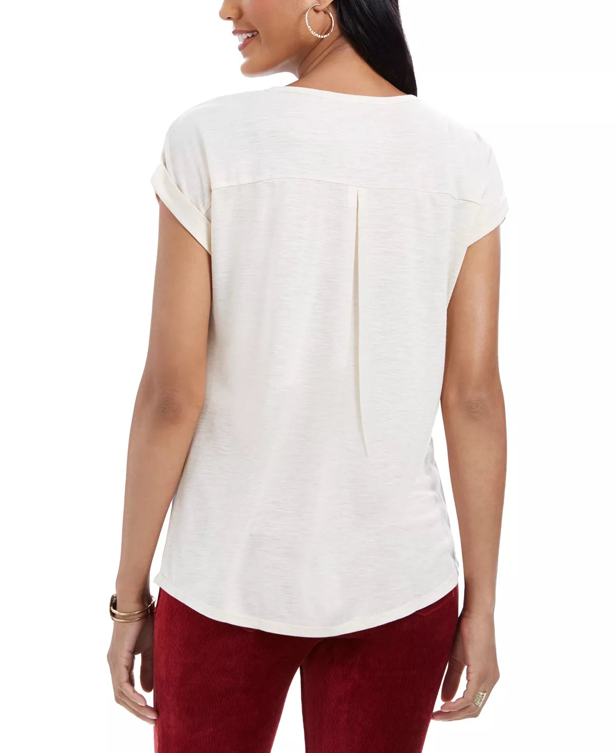 Style & Co Women's Snowflake Graphic Top Gray Size PS