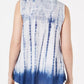 Style & Co Women's Graphic Tie Dyed Sleeveless Top White/Navy Size X-Large