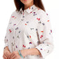 Charter Club Women's Linen Nautical-Print Blouse White Size Small