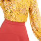 Alfani Women's Animal Print Shirt  Yellow Size Petite Medium