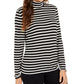 Style & Co Women's Striped Turtleneck Top Black Size X-Large