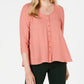 Style & Co Women's High Low Swing Top Orange Size X-Small