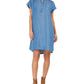 Style & Co Women's High Low Chambray Shirt Dress Blue Size Medium
