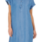 Style & Co Women's High Low Chambray Shirt Dress Blue Size Medium