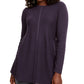 Style & Co Women's Knit Mixed Stitch Tunic Dark Purple Size Large