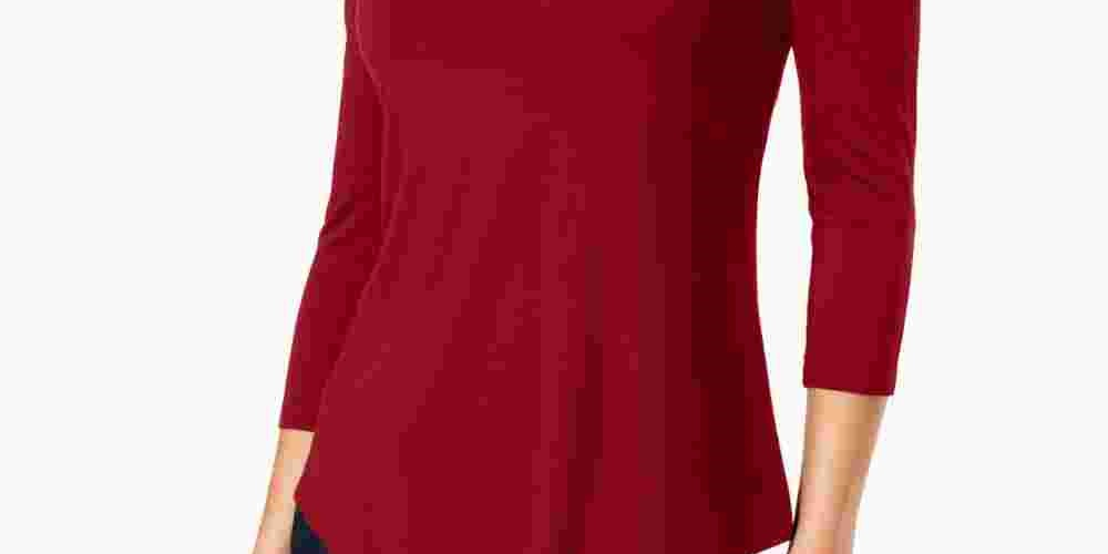 JM Collection Women's Cold Shoulder Top Red Size X-Small