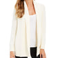Charter Club Women's Shawl Collar Open Front Cardigan White Size Large