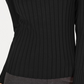INC International Concepts Women's Petite Zip-Detail Ribbed Sweater Black Size PL