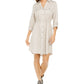 Style & Co Women's Solid Utility Shirtdress Gray Size Large