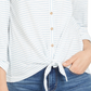 Style & Co Women's Striped Tie-Front Top White Size X-Large